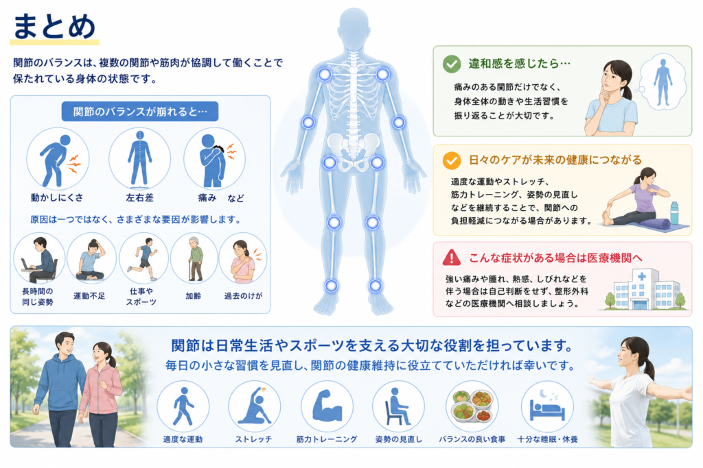 関節のバランスのまとめ