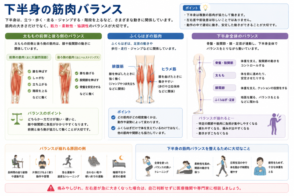 下半身の筋肉バランスについてまとめている