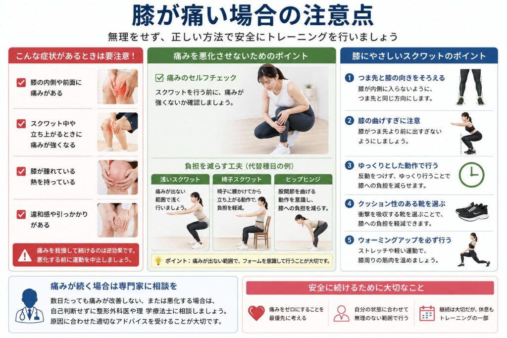 膝が痛い場合の注意ﾎﾟｲﾝﾄ