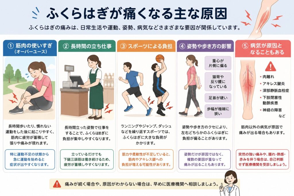 ふくらはぎが痛くなる原因のまとめ