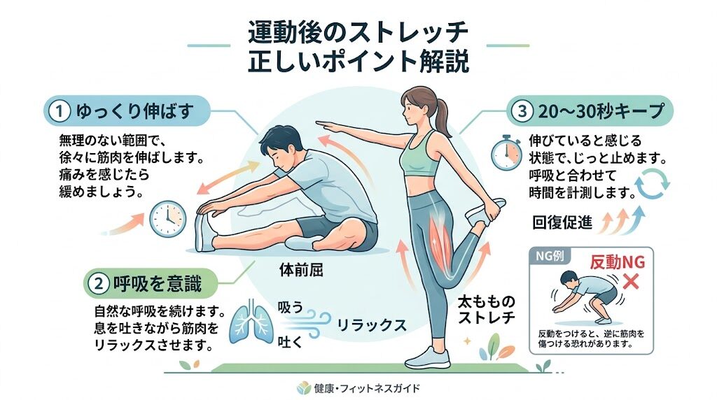 静的ストレッチのポイントまとめ