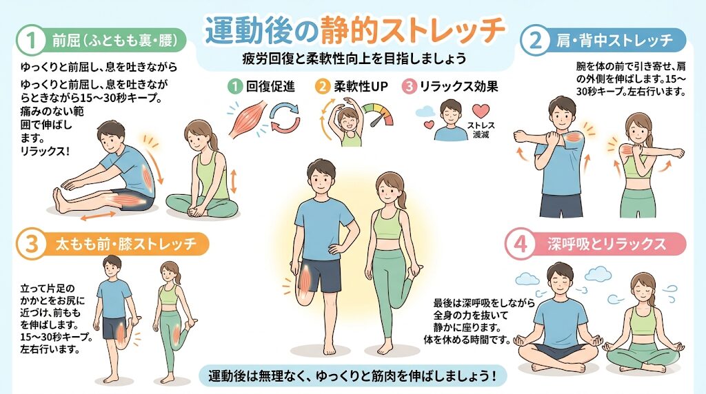 運動後ストレッチ解説