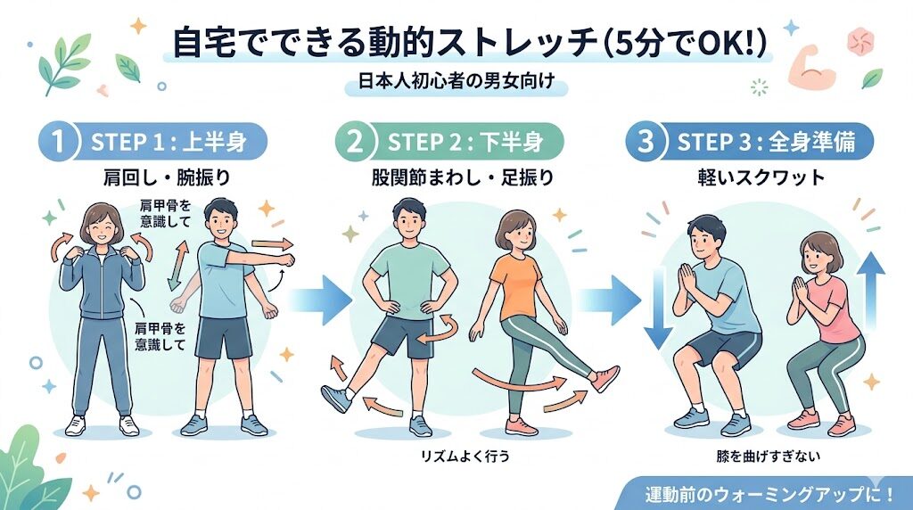 5分でできる動的ストレッチ