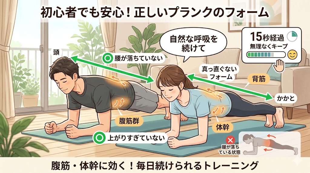 「体幹強化の基本！正しいプランクで姿勢改善」