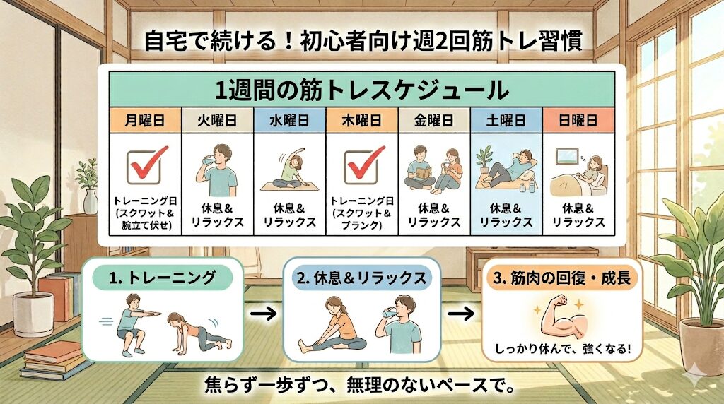 初心者は週2回でOK！無理なく続く筋トレ