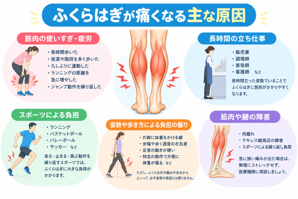 「ふくらはぎが痛くなる5つの主な原因」