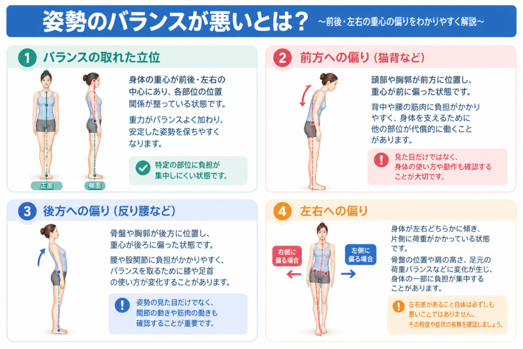前後・左右の重心の偏りを比較