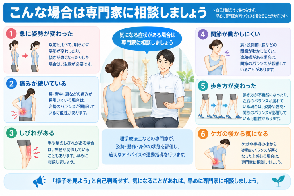 姿勢の変化と専門家への相談