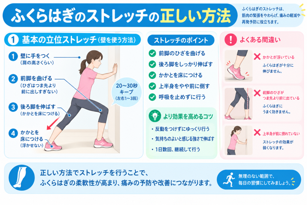 ふくらはぎのストレッチ方法について