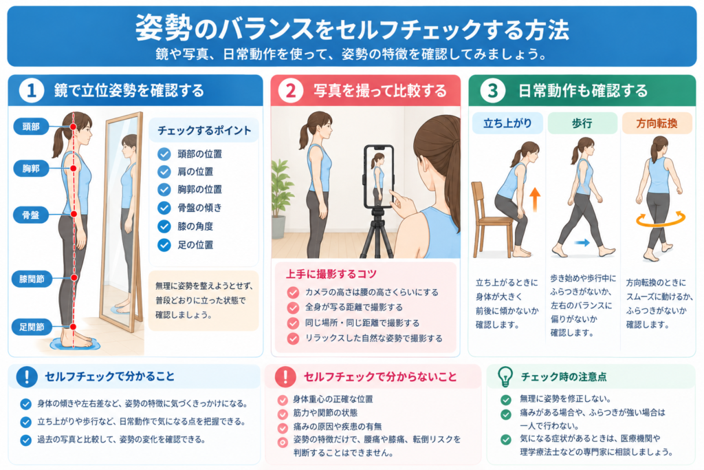姿勢のバランスをセルフチェックする方法