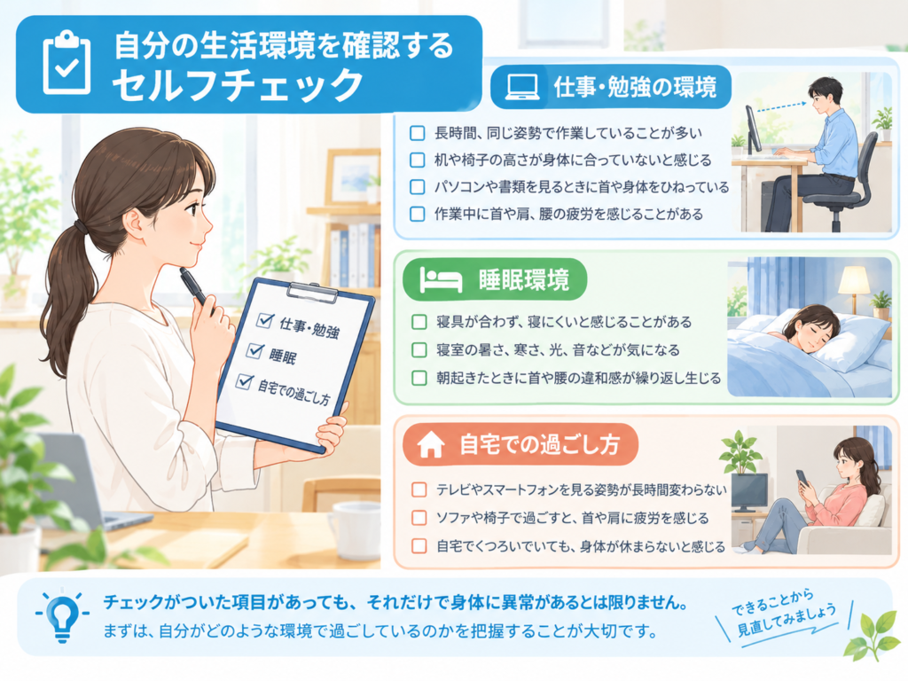 自分の生活環境を確認するセルフチェック