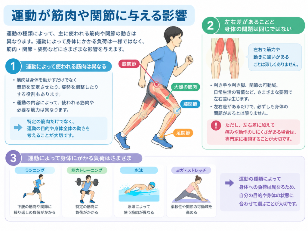 運動が筋肉や関節に与える影響