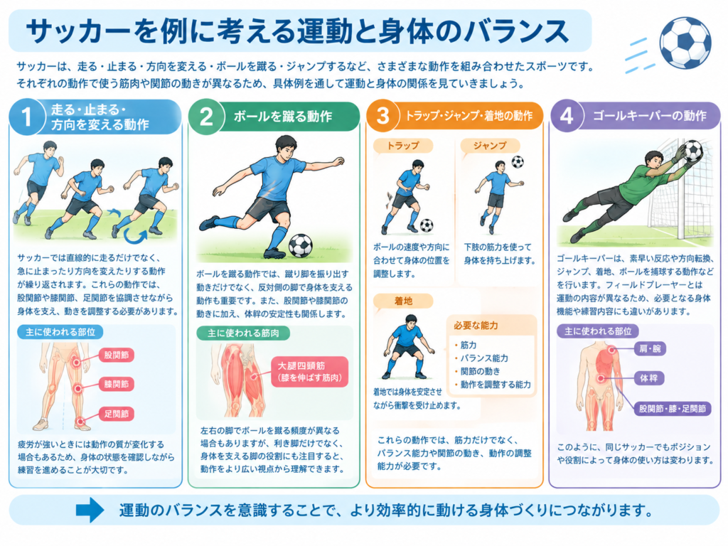 サッカーを例に考える運動と身体のバランス