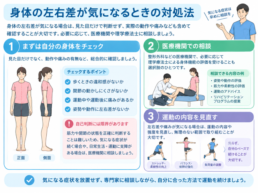 身体の左右差が気になるときの対処法